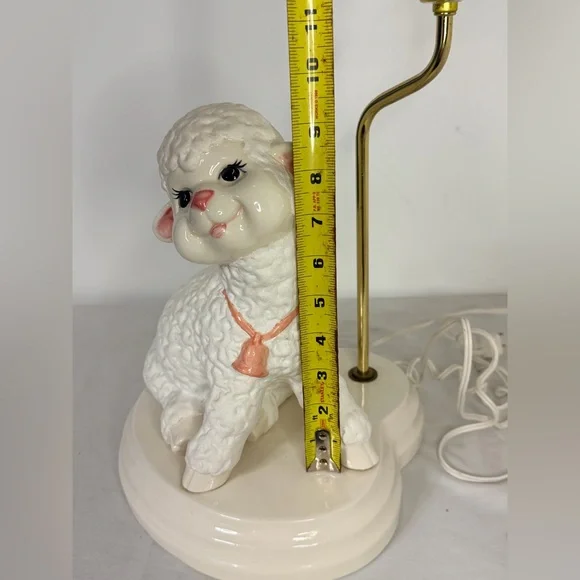Vintage 1975 Byron Molds Large Ceramic Lamb Lamp 22”